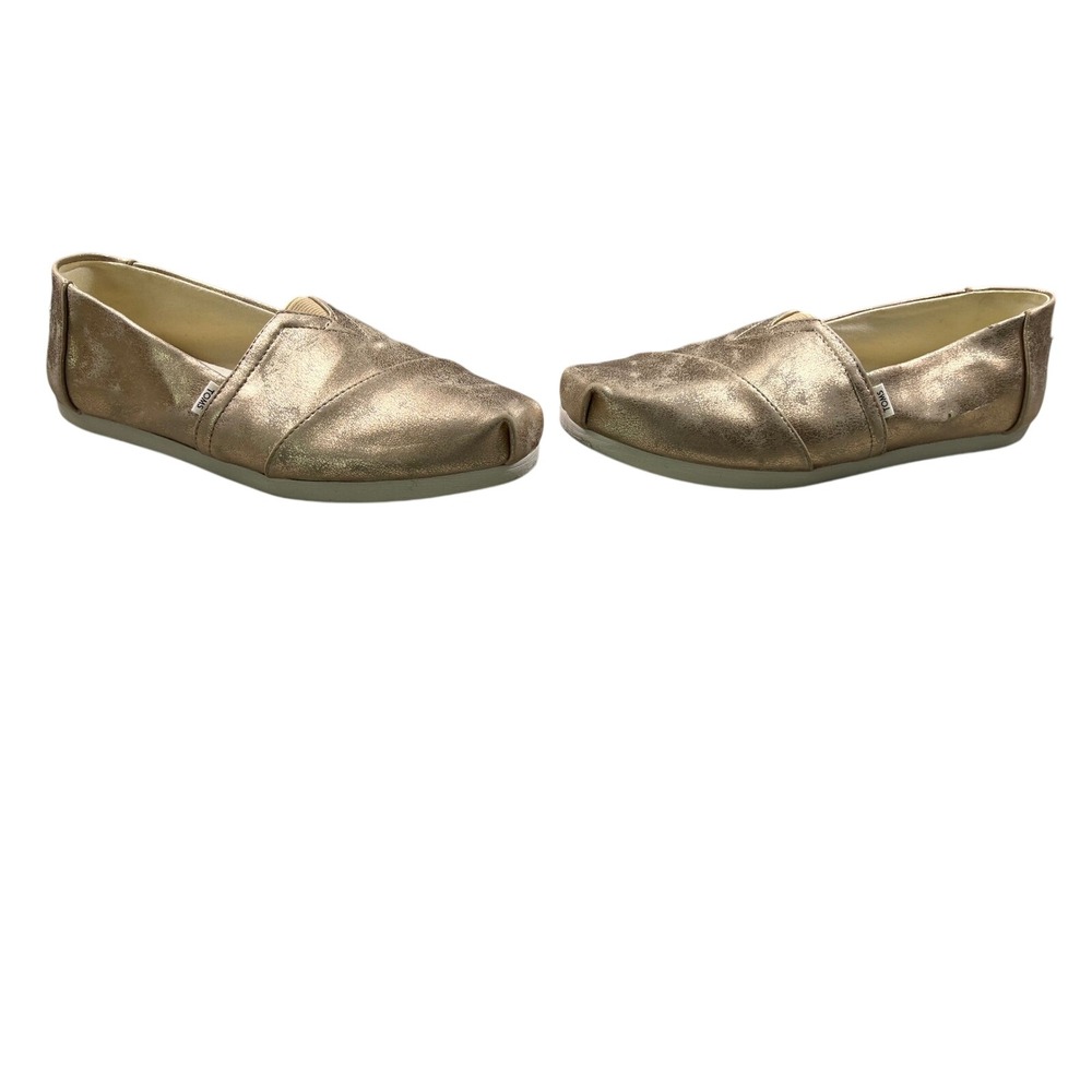 TOMS Alpargata Rose Gold Metallic Slip On Flats Women's Size 8